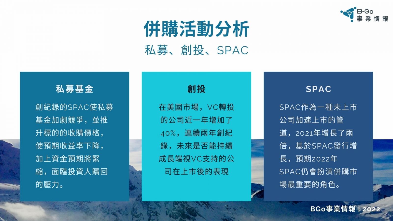 BGO事業情報-SPAC PE VC展望